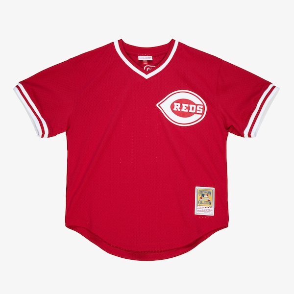 Men's Barry Larkin Cincinnati Reds Red 1990 Mesh Batting Practice Jersey