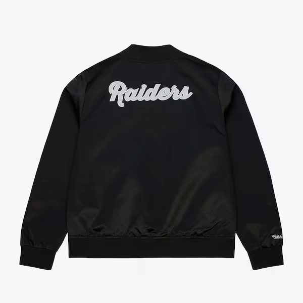 Women's Los Angeles Raiders Black Vintage Satin Full-Snap Jacket