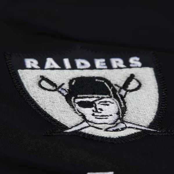 Women's Los Angeles Raiders Black Vintage Satin Full-Snap Jacket