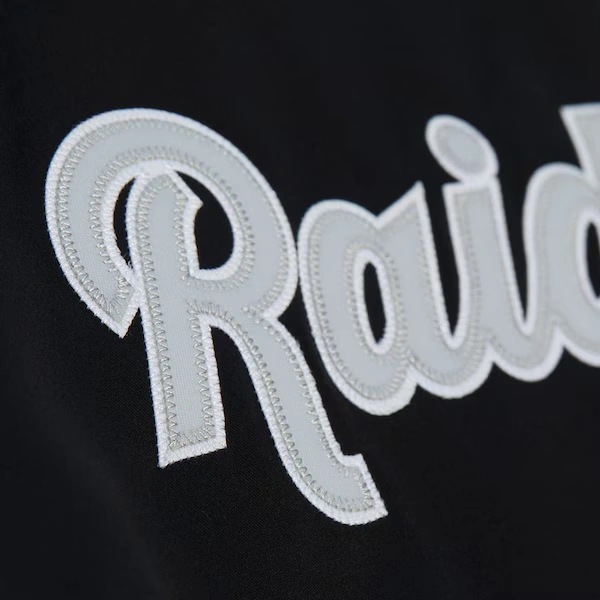 Women's Los Angeles Raiders Black Vintage Satin Full-Snap Jacket