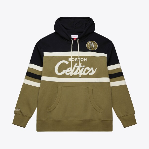 Boston Celtics Olive Head Coach Vintage Pullover Hoodie