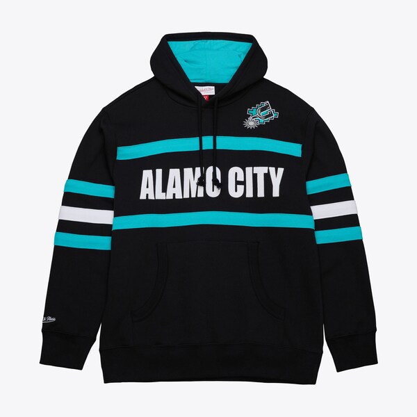 San Antonio Spurs Black Vintage Logo Head Coach Fleece Pullover Hoodie