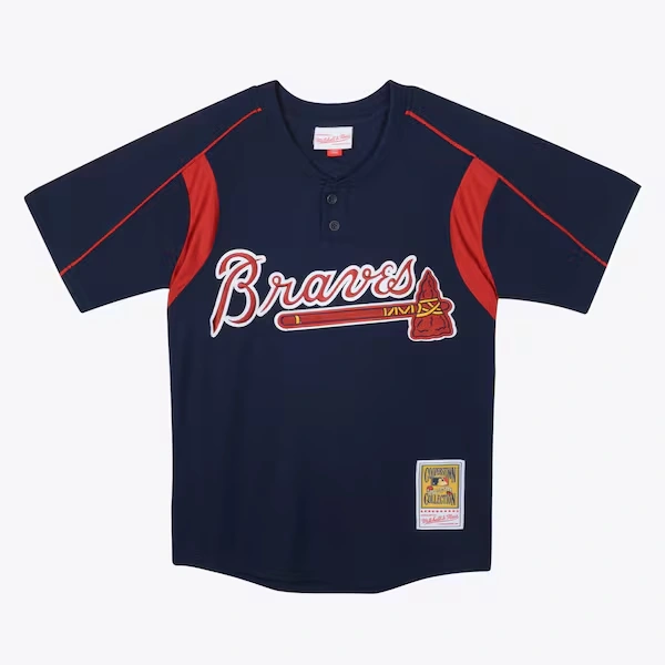 Youth Chipper Jones Atlanta Braves Navy 2003 Authentic Batting Practice Jersey