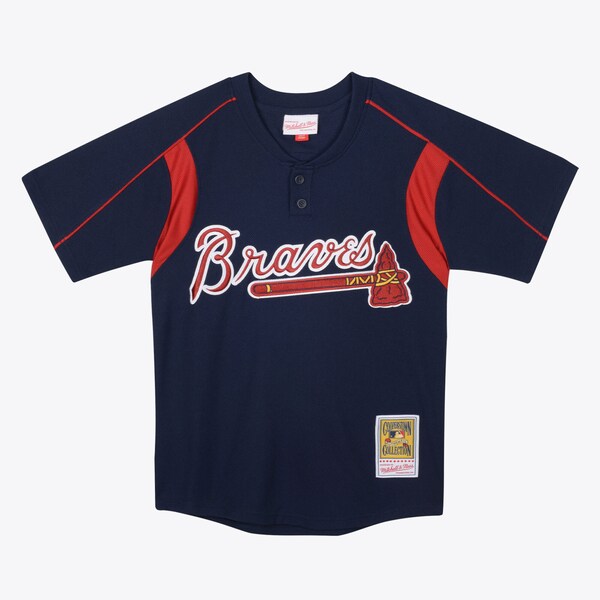 Youth Chipper Jones Atlanta Braves Navy 2003 Authentic Batting Practice Jersey