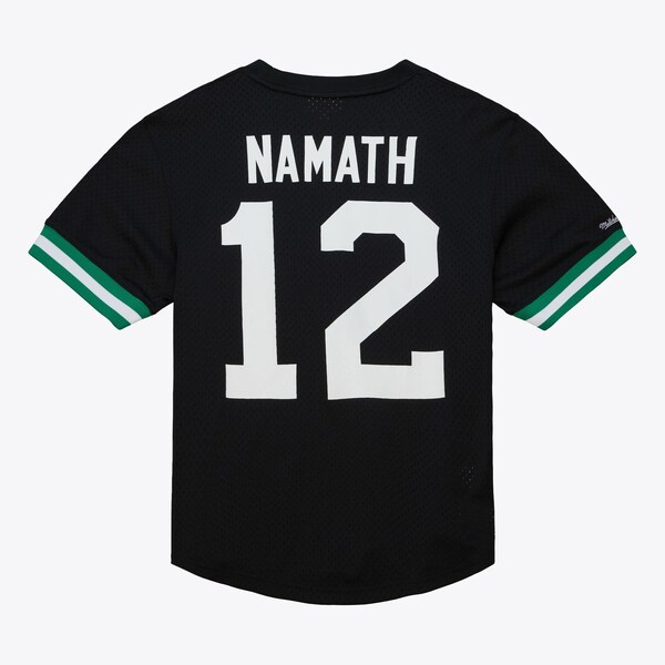 Joe Namath New York Jets Black Retired Player Name & Number Mesh T-Shirt
