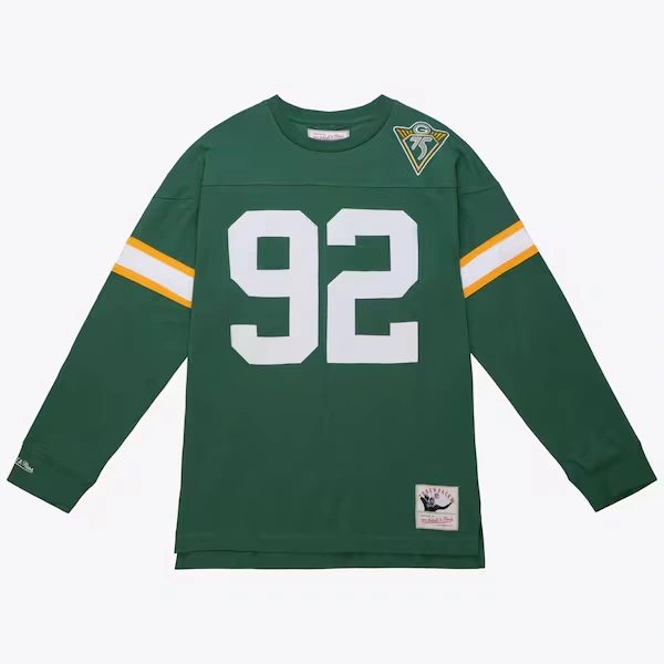 Reggie White Green Bay Packers Green Retired Player Name & Number Long Sleeve T-Shirt