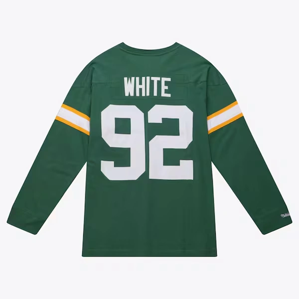 Reggie White Green Bay Packers Green Retired Player Name & Number Long Sleeve T-Shirt