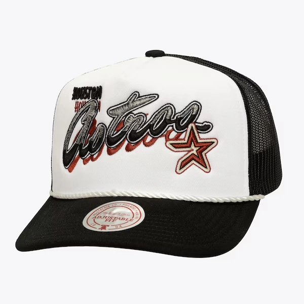 Houston Astros White Cooperstown Shadow Drop Trucker Adjustable Hat