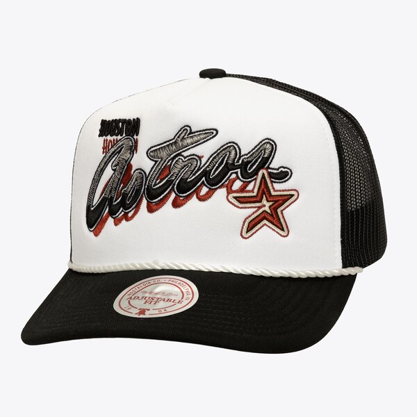 Houston Astros White Cooperstown Shadow Drop Trucker Adjustable Hat