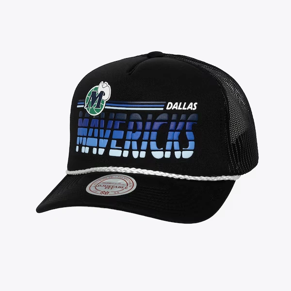Dallas Mavericks Black Graded Trucker Adjustable Hat
