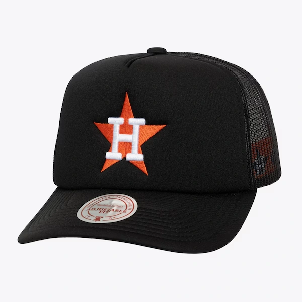 Houston Astros Black Cooperstown Hidden Trucker Adjustable Hat