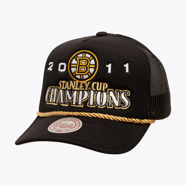 Boston Bruins Black Golden 2011 Stanley Cup Champions Trucker Adjustable Hat