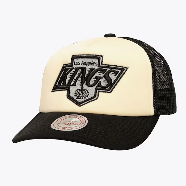 Los Angeles Kings Cream/Black Vintage Block Trucker Adjustable Hat