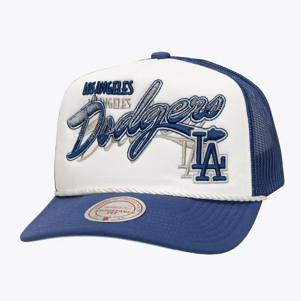Los Angeles Dodgers White Shadow Drop Trucker Adjustable Hat
