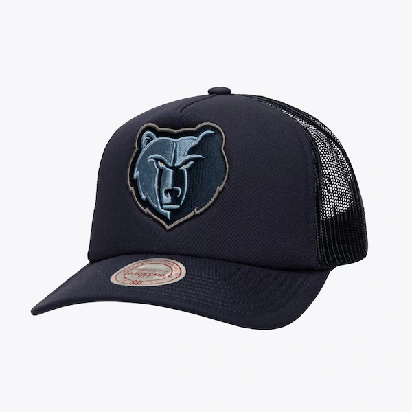 Memphis Grizzlies Navy Core Evergreen Trucker Adjustable Hat
