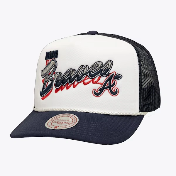 Atlanta Braves White Shadow Drop Trucker Adjustable Hat