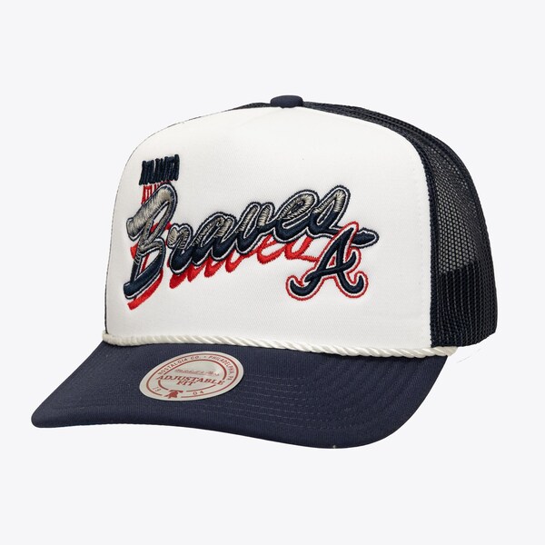 Atlanta Braves White Shadow Drop Trucker Adjustable Hat