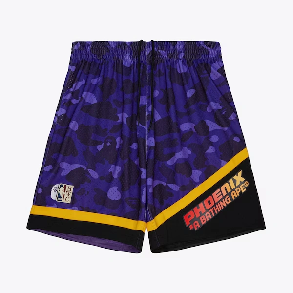 Phoenix Suns Purple M&N x BAPE Swingman Camo Shorts