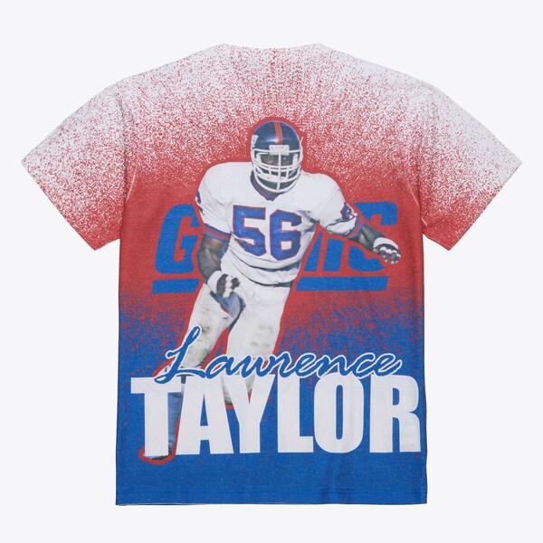 Lawrence Taylor New York Giants White Vintage Logo Player Burst Sublimated T-Shirt 3 Lawrence Taylor New York Giants White Vintage Logo Player Burst Sublimated T-Shirt