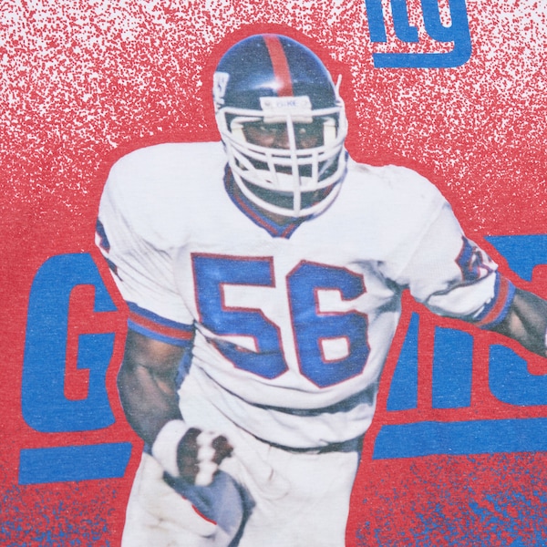 Lawrence Taylor New York Giants White Vintage Logo Player Burst Sublimated T-Shirt 4 Lawrence Taylor New York Giants White Vintage Logo Player Burst Sublimated T-Shirt