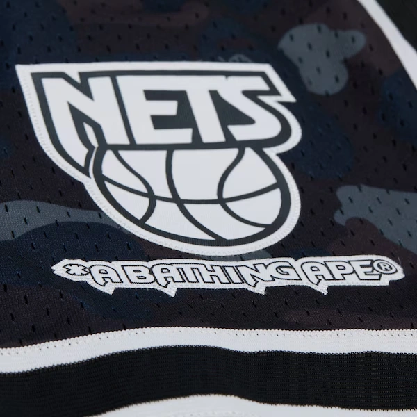 New Jersey Nets Black M&N x BAPE Swingman Camo Shorts 5 New Jersey Nets Black M&N x BAPE Swingman Camo Shorts