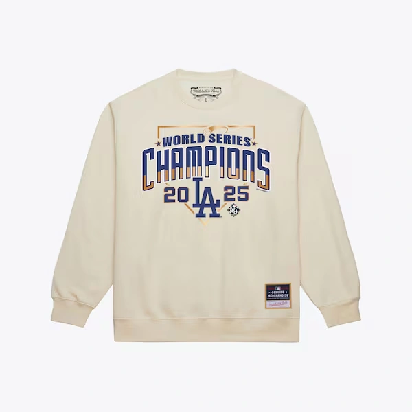 Los Angeles Dodgers Cream 2025 World Series Champions Crewneck Sweatshirt