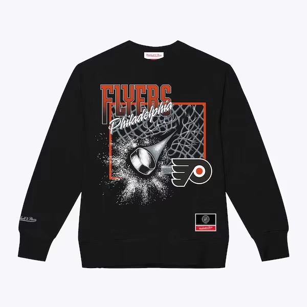 Philadelphia Flyers Black Top Corner Pullover Sweatshirt