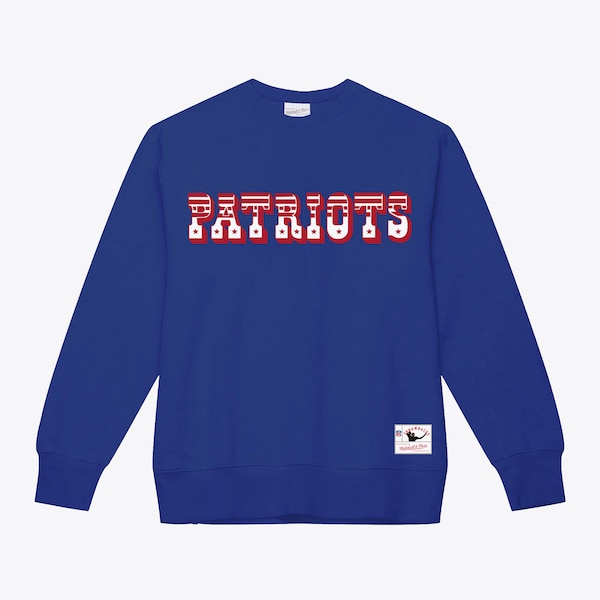 New England Patriots Royal Team Wordmark Pullover Sweatshirt