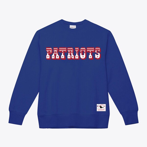New England Patriots Royal Team Wordmark Pullover Sweatshirt