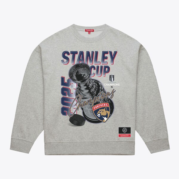 Women's Florida Panthers Heather Gray 2025 Stanley Cup Champions Pullover Sweatshirt