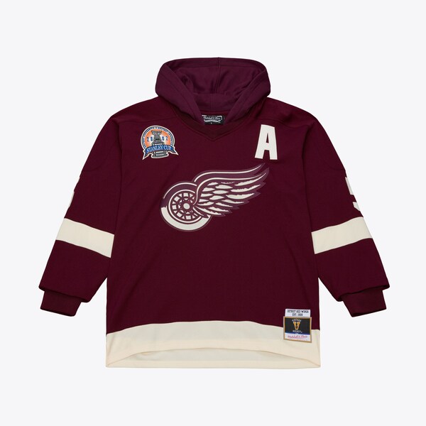 Detroit Red Wings M&N x Just Don Maroon/Cream Jersey Hoodie