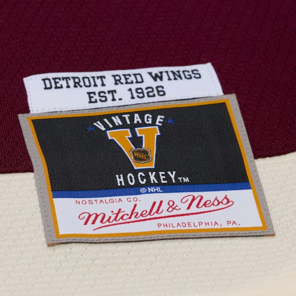 Detroit Red Wings M&N x Just Don Maroon/Cream Jersey Hoodie 7 Detroit Red Wings M&N x Just Don Maroon/Cream Jersey Hoodie