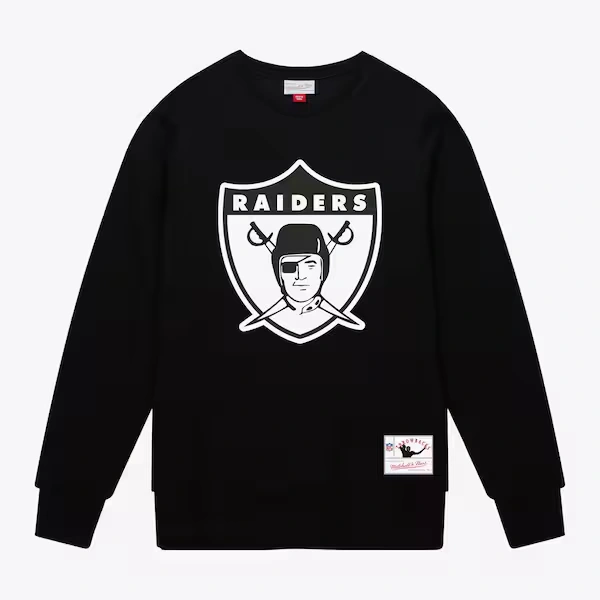 Oakland Raiders Black Gridiron Classics Team Basic Pullover Sweatshirt