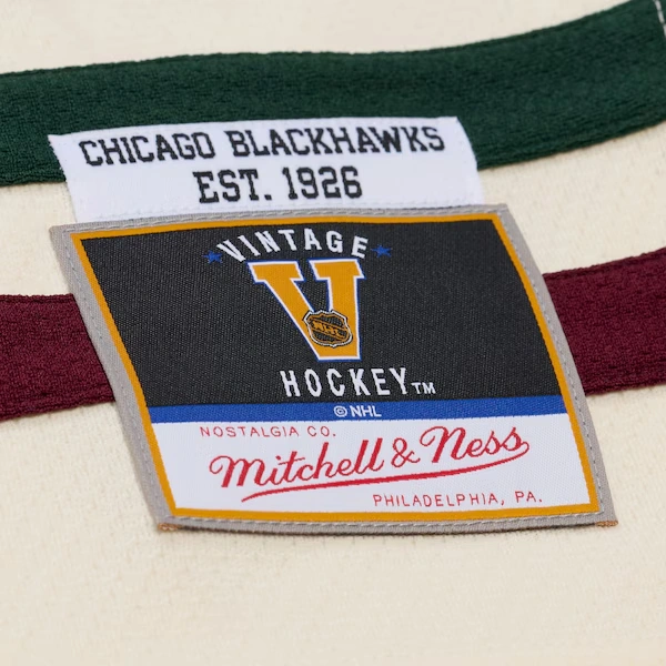 Chicago Blackhawks M&N x Just Don Cream/Maroon Jersey Hoodie 6 Chicago Blackhawks M&N x Just Don Cream/Maroon Jersey Hoodie