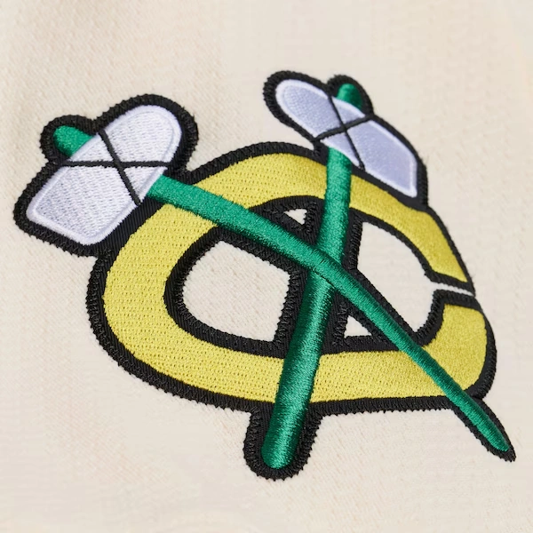 Chicago Blackhawks M&N x Just Don Cream/Maroon Jersey Hoodie 7 Chicago Blackhawks M&N x Just Don Cream/Maroon Jersey Hoodie