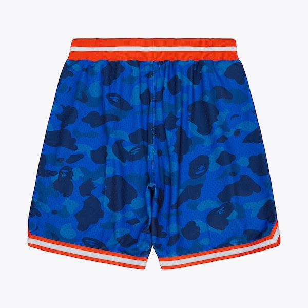 New York Knicks Blue M&N x BAPE Swingman Camo Shorts