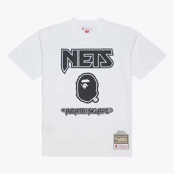 New Jersey Nets White M&N x BAPE T-Shirt