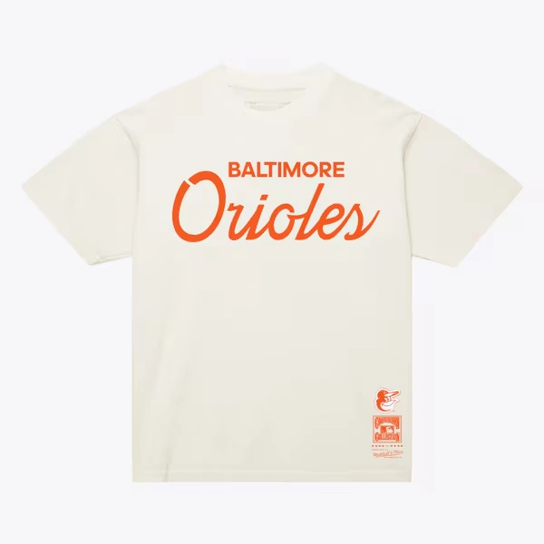 Baltimore Orioles Cream Vintage Script T-Shirt