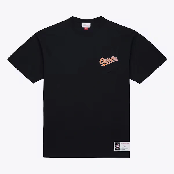 Baltimore Orioles Black Double Hit Mascot Pocket T-Shirt