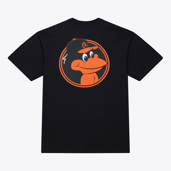 Baltimore Orioles Black Double Hit Mascot Pocket T-Shirt 3 Baltimore Orioles Black Double Hit Mascot Pocket T-Shirt