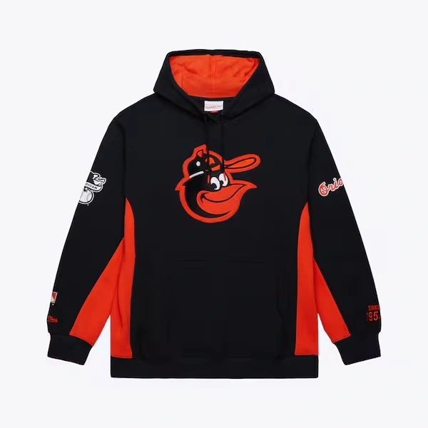 Baltimore Orioles Black Cooperstown Team Origins Fleece Pullover Hoodie