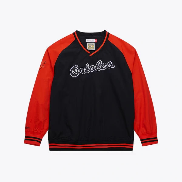 Men's Black/Orange Baltimore Orioles Cooperstown Collection Vintage Pullover