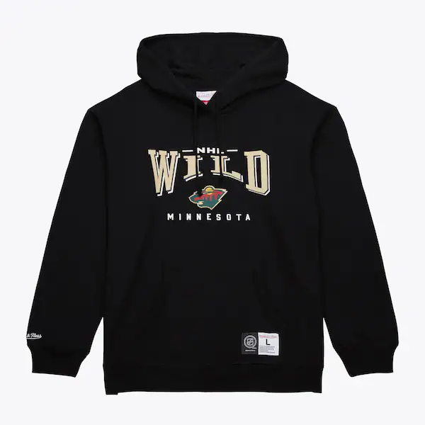 Minnesota Wild Black Team Logo Fleece Pullover Hoodie