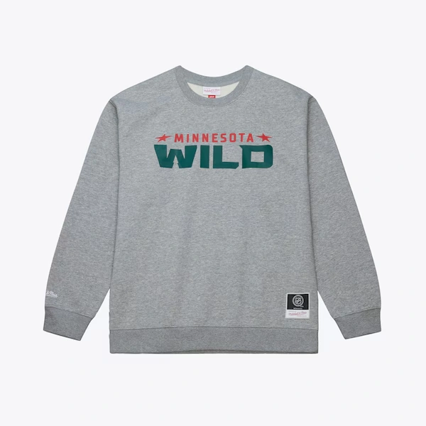 Minnesota Wild Heather Gray Walk-Off Fleece Crewneck Sweatshirt
