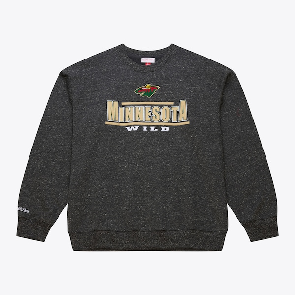 Minnesota Wild Charcoal Throwback Fleece Crewneck Sweatshirt