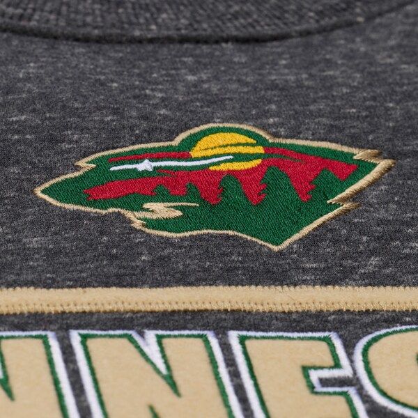 Minnesota Wild Charcoal Throwback Fleece Crewneck Sweatshirt 4 Minnesota Wild Charcoal Throwback Fleece Crewneck Sweatshirt