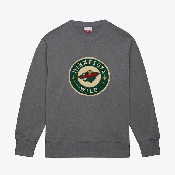 Minnesota Wild Gray Snow Washed Team Logo Fleece Pullover Sweatshirt