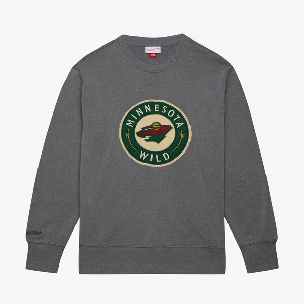 Minnesota Wild Gray Snow Washed Team Logo Fleece Pullover Sweatshirt