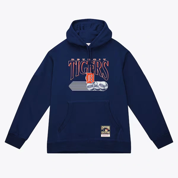 Detroit Tigers Navy Cooperstown Fastball Hoodie