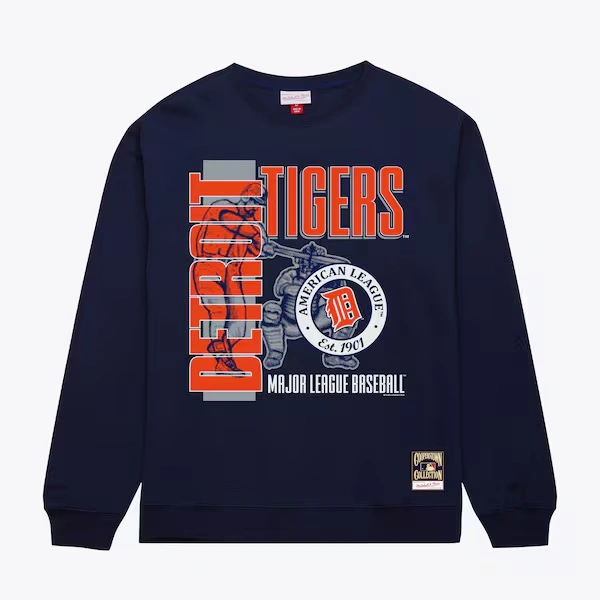 Detroit Tigers Navy Cooperstown Contact Hitter Sweatshirt